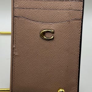 A Very Rare HTF Vintage Coach Tan Pebbled Leather ID Card Wallet