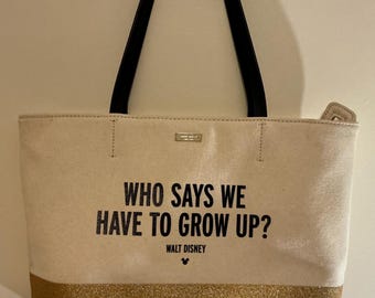 A Rare Vintage Disney Kate Spade Who says we have to grow up? Large Tote Handbag
