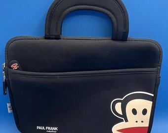 Étui de transport noir à fermeture éclair Paul Frank pour I-Pad vintage cool