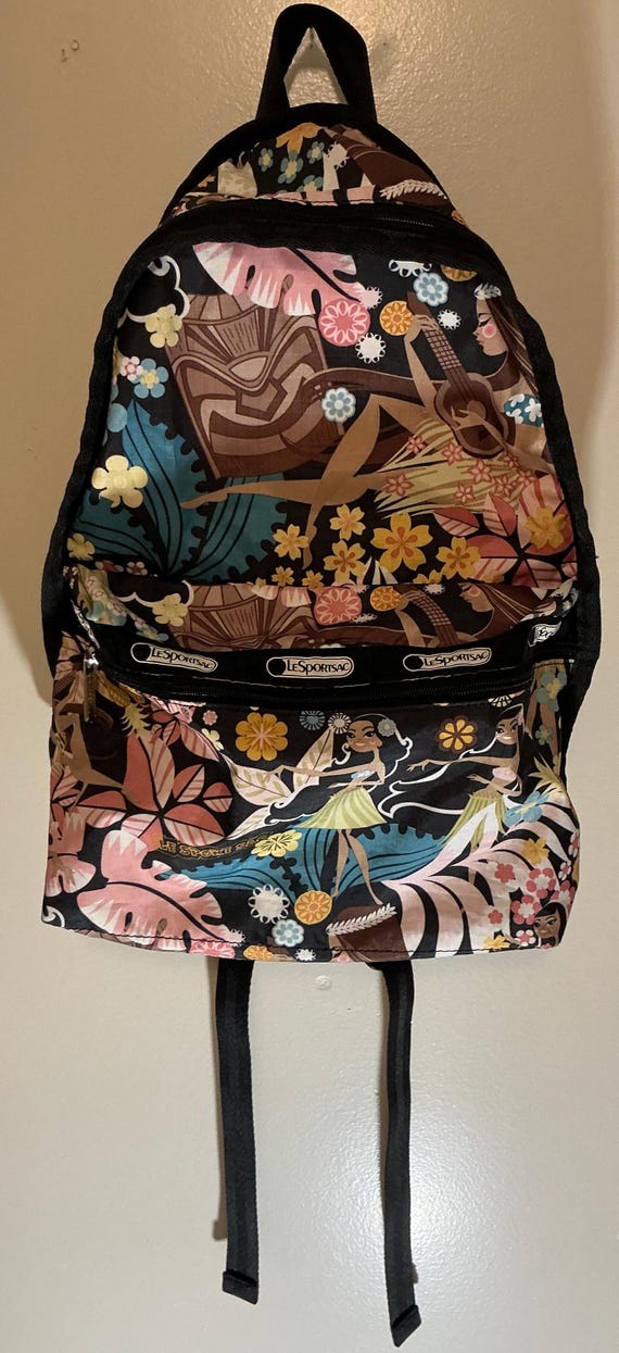 Vintage LeSportsac Black Floral Backpack Lesportsac | Bags | Floral Black And White Womens Le  main image 2