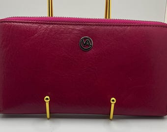 Un très rare portefeuille vintage zippé Valentina en cuir NWOT