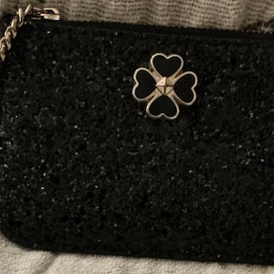 Rare Black Kate Spade Odette Glitter Wallet Sparkle Coin Purse Card ID Holder