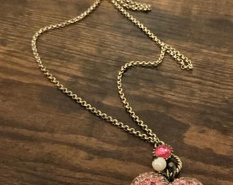 Vintage Rare Pink Vintage Betsey Johnson Heart Shaped Statement Necklace