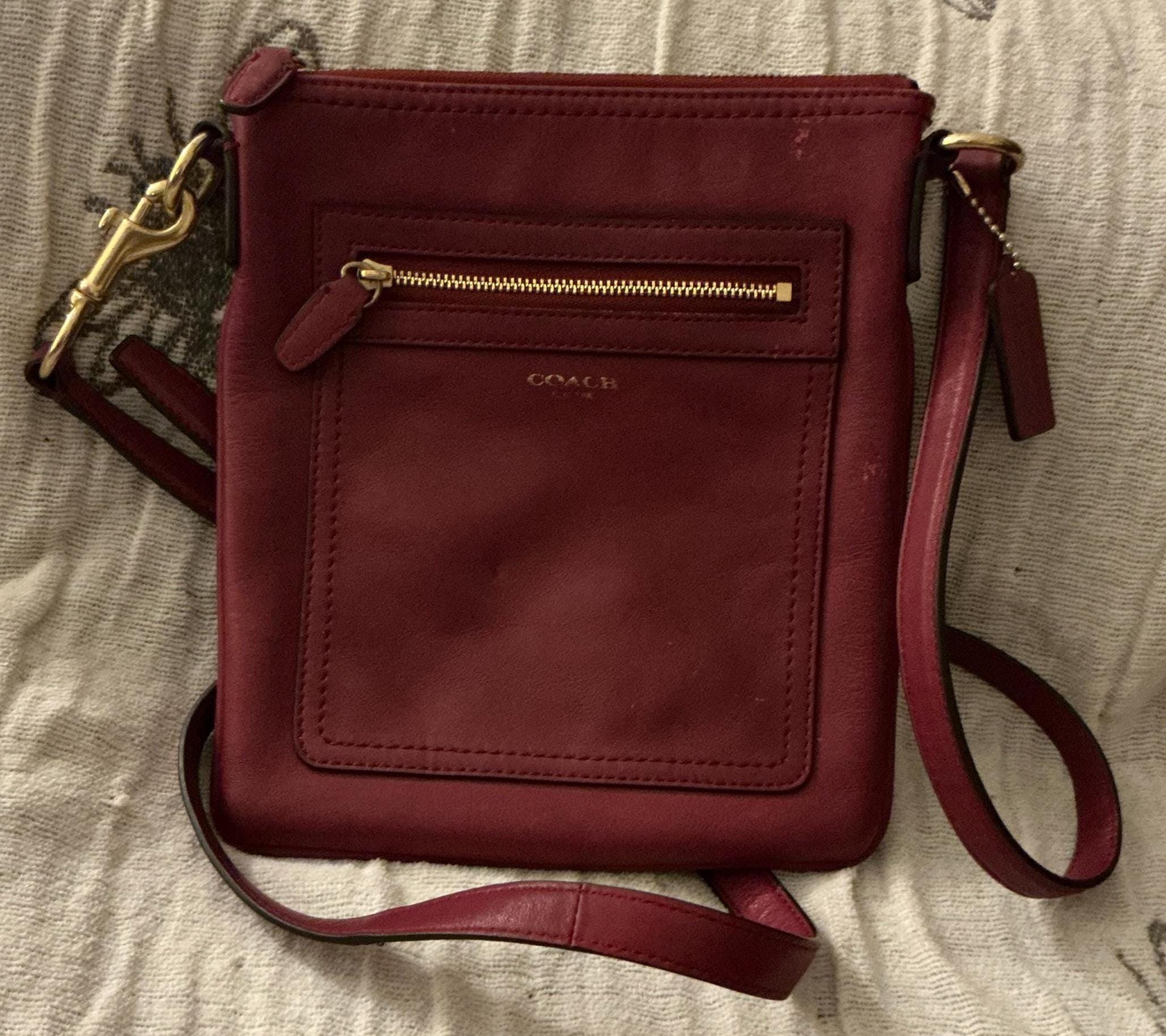 Vintage burgundy coach bag - Etsy 日本