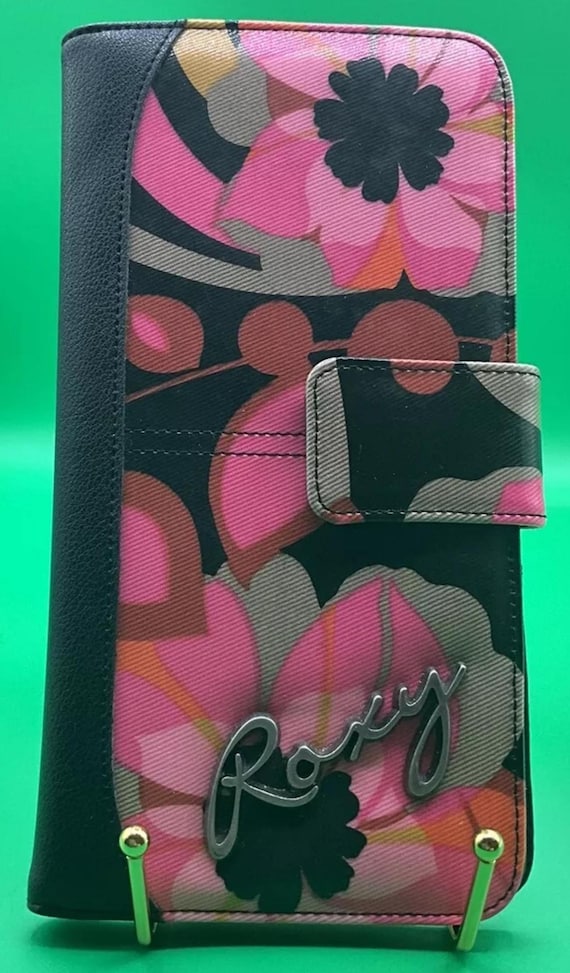 Roxy Women's Wallet | ID Window | Passport Window | Zip Closure | Card Slots | Travel | Everyday Carry | Faux Leather, Hazy Daze - Papaya Ephemere