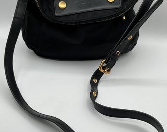 A Rare HTF Marc by Marc Jacobs Preppy Legend Natasha Black Nylon Crossbody Purse