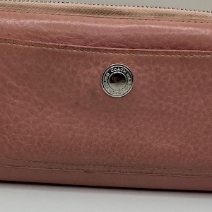 A Very Rare HTF Vintage Soft Pink Leather Coach Zip Around Wallet