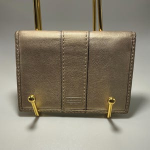 A Rare Vintage Y2K Coach Gold Leather ID Card Wallet