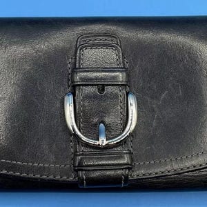 A Vintage Classic Leather black snap buckle Coach Wallet