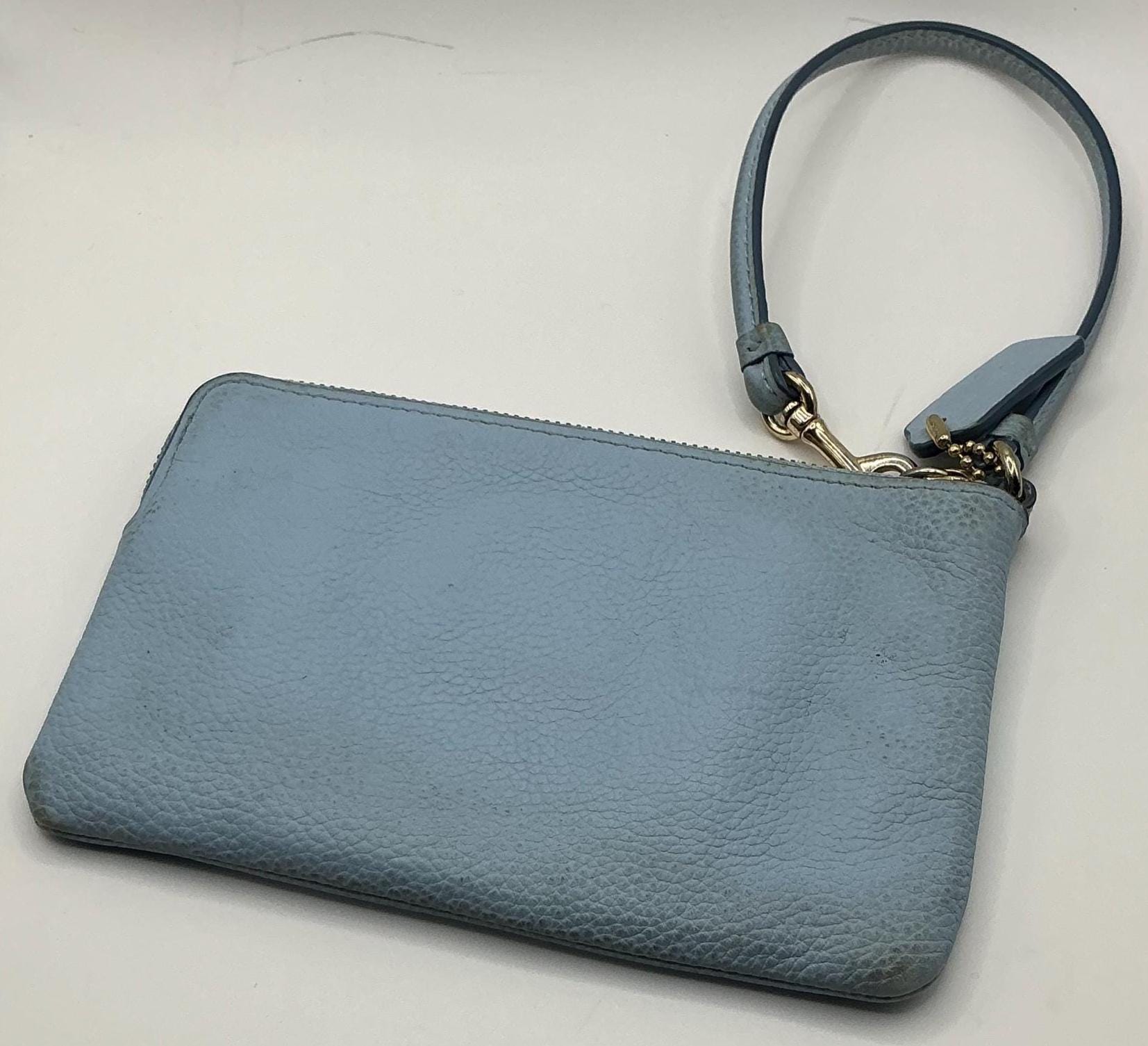 A Rare Vintage HTF Baby Soft Blue Leather Coach Wristlet Wallet - Etsy