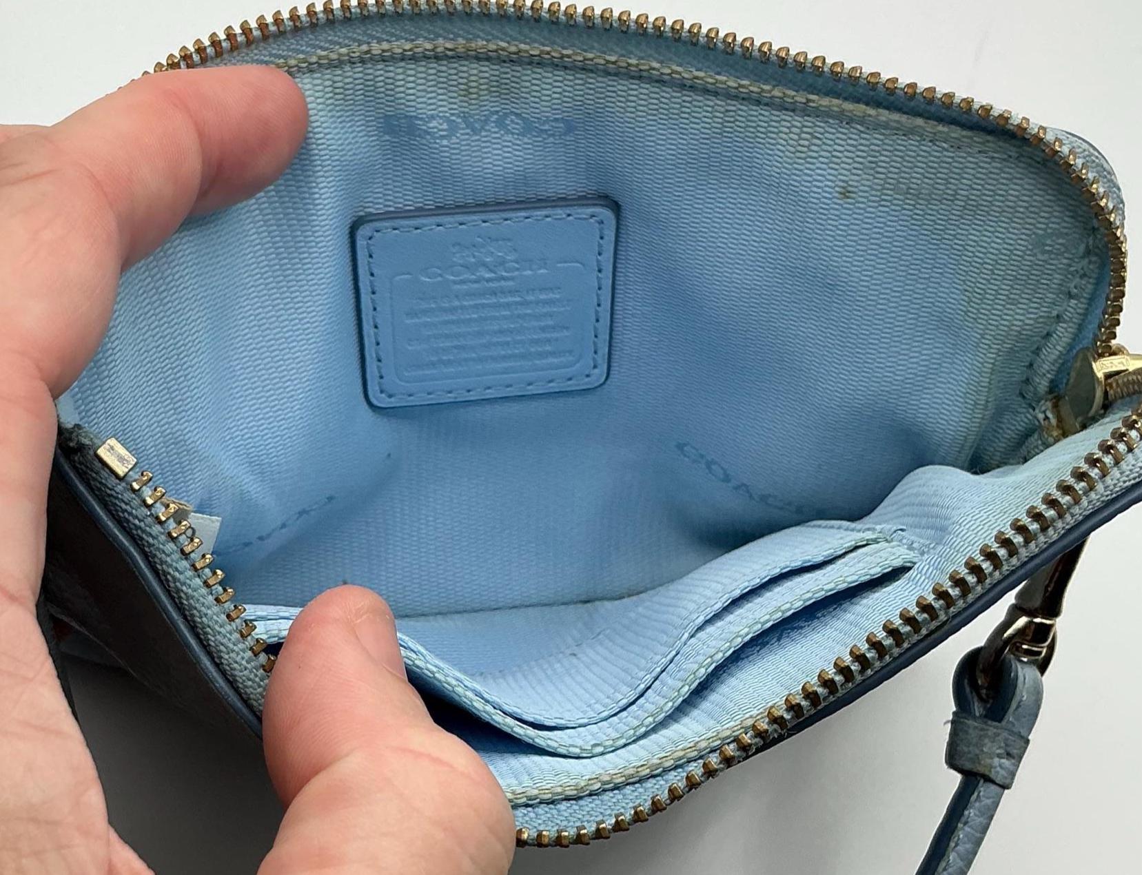 A Rare Vintage HTF Baby Soft Blue Leather Coach Wristlet Wallet - Etsy