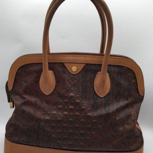 A Rare Beautiful Vintage Large Escada Travel On Leather Handbags + Lock/key Bag