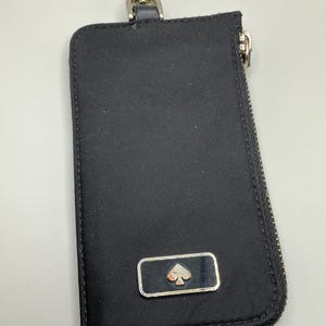 A Rare Vintage Black Kate Spade New York Clip ID Slim Zipper Wallet