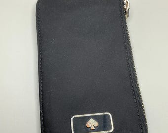 A Rare Vintage Black Kate Spade New York Clip ID Slim Zipper Wallet