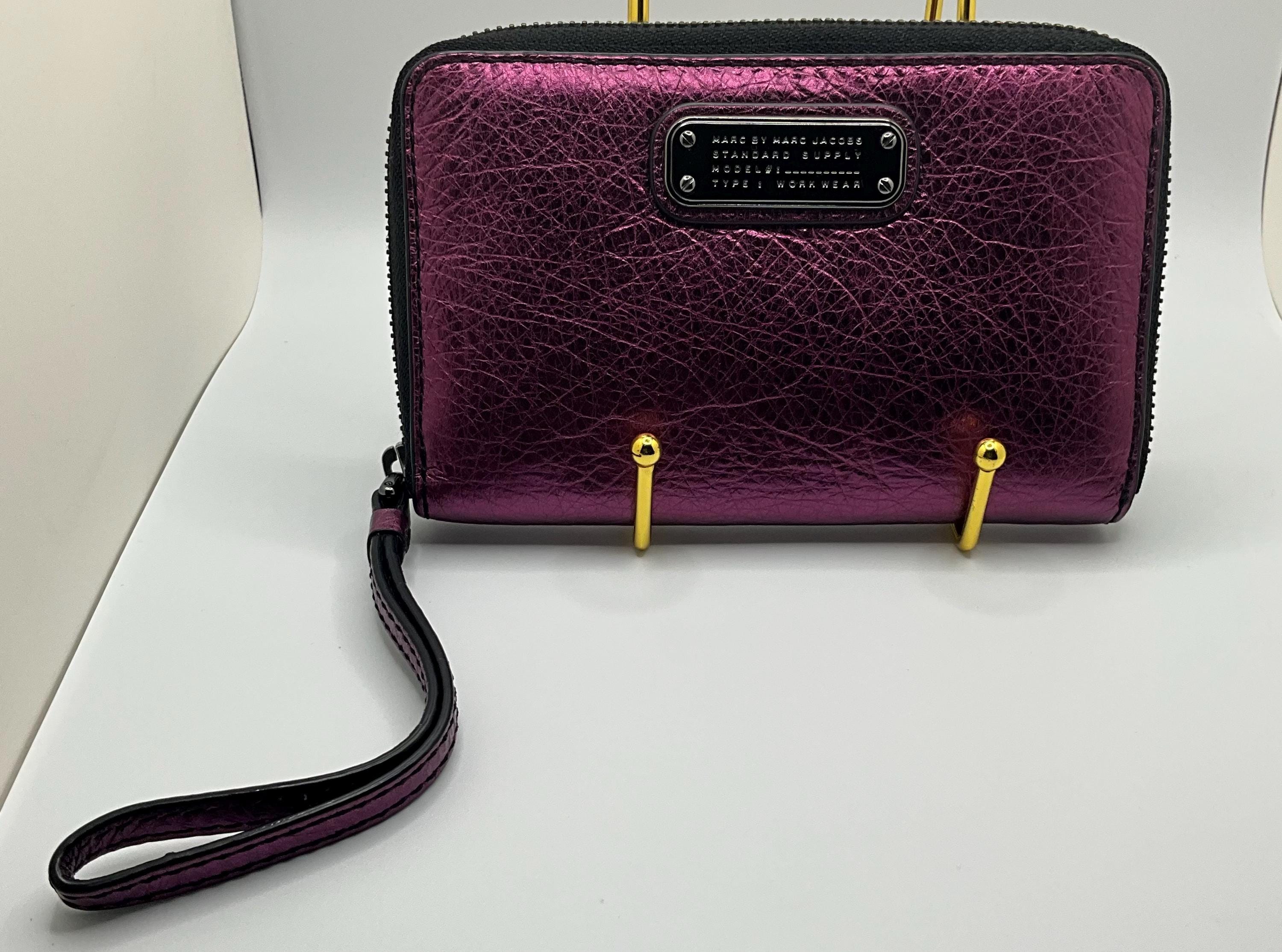 Vintage Rare Marc by Marc Jacobs Metallic Purple Zip Around