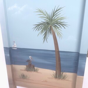 Painted Beach Nightstand, Painted Ocean Nightstand, Beach End Table, Coastal Living Furniture image 2