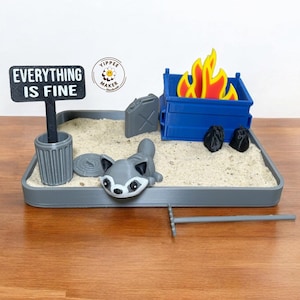 Dumpster Fire Zen Garden: Funny Desk Accessory DIY Kit