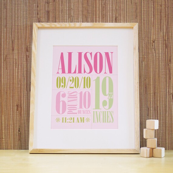 Items similar to Personalized Baby Art, Kids Wall Art, Wall Decor for