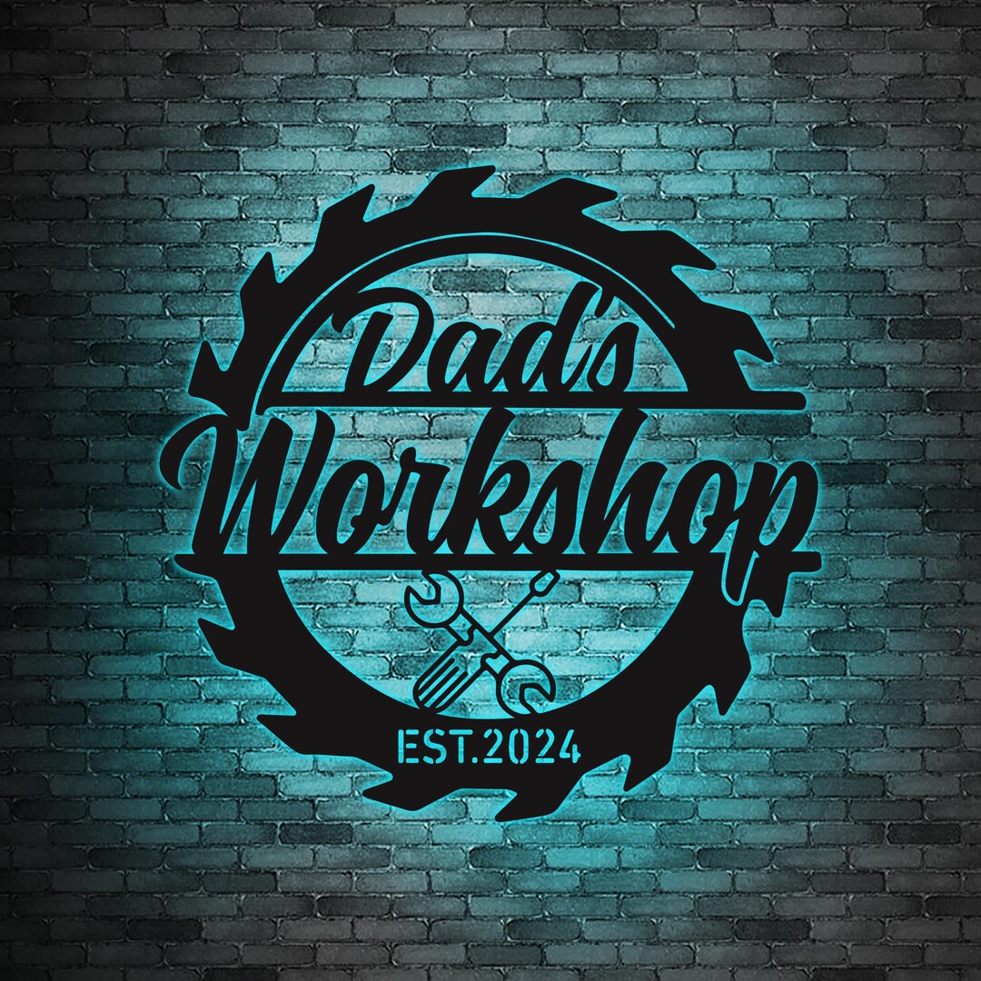 Custom Metal Workshop Sign for Dad's Space-personalized Father's Day ...