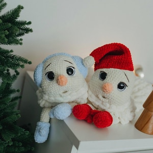 Crochet pattern snowman - Mr. and Mrs. Snow amigurumi Christmas plush toy (PDF)