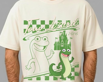 Retro Tom Lizard Hoppers 2026 T-Shirt, Tom Lizard Checkerboard Tee, Disneyland Castle Trip Outfits