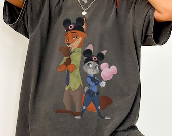 Nick Wilde and Judy Hopps Mickey Ice Cream Park Tee, Disney Zootopia Foodie Shirt