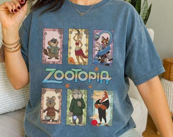 Zootopia 2 Characters T-shirt, Nick Wilde Judy Hopps Clawhauser Shirt, Zootopia 2 2025 Tee, Disneyland Family Trip Outfits