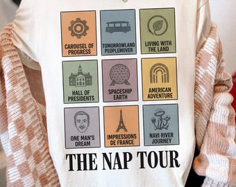 The Nap Tour T-Shirt, Magic Kingdom EPCOT Attractions Shirt,  Disney Parks Dad Joke Tee