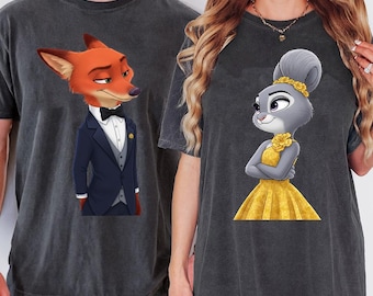 Custom Judy Hopps And Nick Wilde Valentine's Day Shirt, Disney Zootopia 2 Couple Tee, Zootopia 2 Love Day T-shirt,  Zootopia Valentine Trip