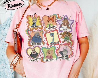 Zootopia 2 Characters Photo Portrait Shirt, Nick Judy Hopps Gary Nibbles Collage Tee, Disney Zootropolis T-shirt, Magic Kingdom Trip Tee
