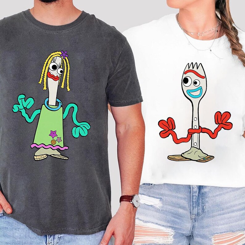 Toy Story Forky Knifey Couple T-Shirt, Matching Toy Story 5 Tee image 7