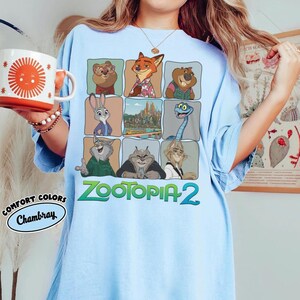 Zootopia 2 Characters T-shirt, Nick Wilde Judy Hopps Clawhauser Shirt, Zootopia 2 2025 Tee, Disneyland Family Trip Outfits bild 10