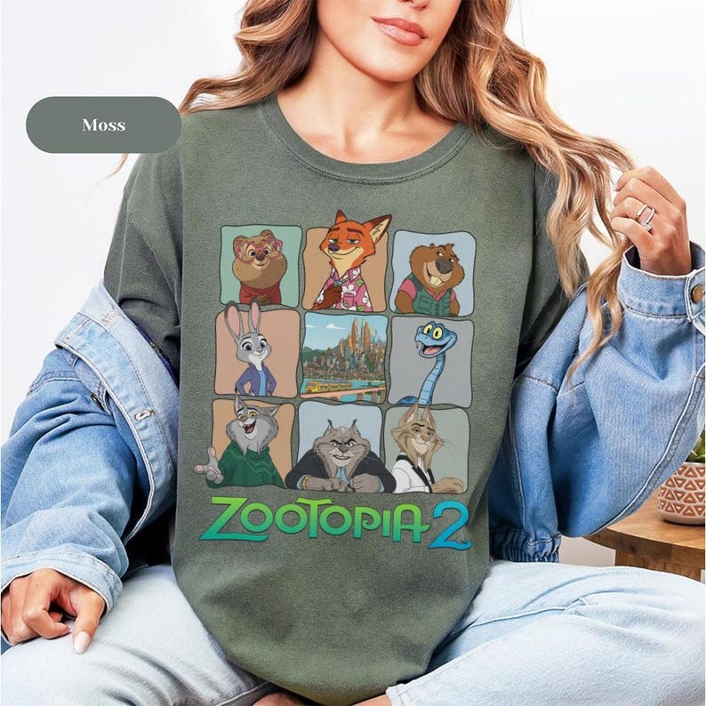Zootopia 2 Characters T-shirt, Nick Wilde Judy Hopps Clawhauser Shirt, Zootopia 2 2025 Tee, Disneyland Family Trip Outfits bild 11
