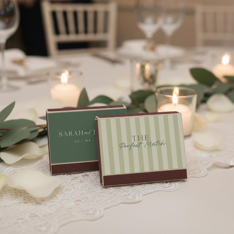 Editable Matchbox Template Canva, Wedding Matchbox Favor, Personalized ...