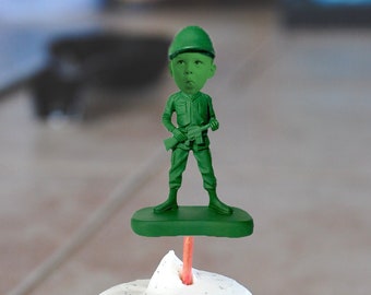 Green Army Soldier Man Photo Face Cupcake Toppers - Digital File