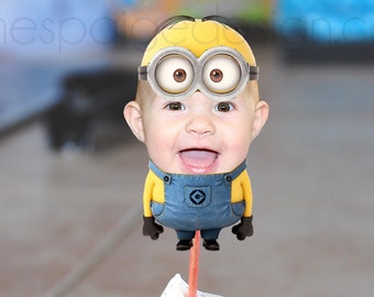 Minion Photo Face Cupcake Toppers - Digital File