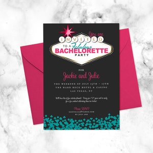 Fabulous Las Vegas Themed Party Invitation 4x6 or 5x7 Digital File great for casino themed bachelorette parties and casino nights image 1