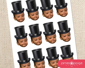 Magician Ringmaster Top Hat Photo Face Cupcake Toppers - Digital File