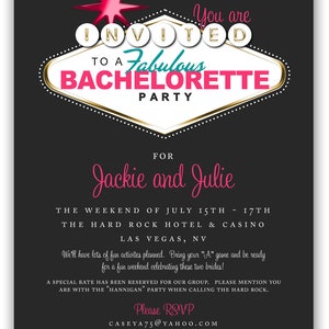 Fabulous Las Vegas Themed Party Invitation 4x6 or 5x7 Digital File great for casino themed bachelorette parties and casino nights image 4