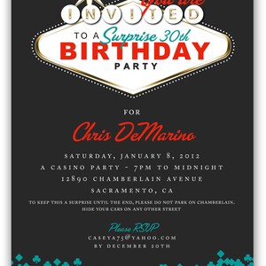 Fabulous Las Vegas Themed Party Invitation 4x6 or 5x7 Digital File great for casino themed bachelorette parties and casino nights image 3