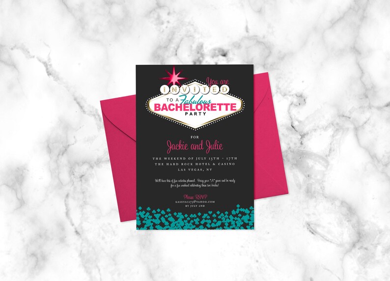 Fabulous Las Vegas Themed Party Invitation 4x6 Or 5x7 Etsy