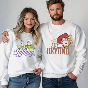 File PNG corrispondenti di Buzz e Woody, PNG verso l'infinito e oltre, magliette Disney di Toy Story, file digitale per la gita a Disney World per bambini immagine 2