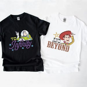 File PNG corrispondenti di Buzz e Woody, PNG verso l'infinito e oltre, magliette Disney di Toy Story, file digitale per la gita a Disney World per bambini immagine 3