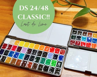 DS 24/48 Colors Watercolor Paint - Repackaged Mini Pans - Travel Pans 0.8ml - US tariff free