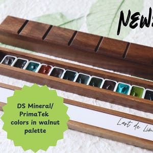 Palette aquarelle 12 couleurs minérales/primaTek Daniel Smith dans une boîte en noyer - 0,8 ml