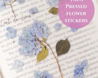Realistic Pressed Flower Stickers | Korean stickers | Floral Designs for Scrapbooking, Journaling, and Crafting