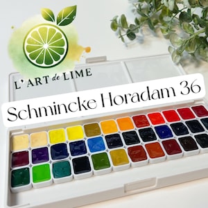 Schmincke 36 Colors Horadam German Watercolor Paint - Repackaged Mini Pans - Travel Pans 0.8ml