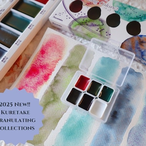 2025 new Granulating Kuretake watercolor | Gansai Tambi | Full Set or 0.8ml Repackaged trial