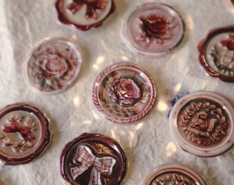 15 Vintage Style Wax Seal Stickers – Fairy Tale | Wildflower Series | Decorative Envelope Seals | Scrapbooking & Journaling