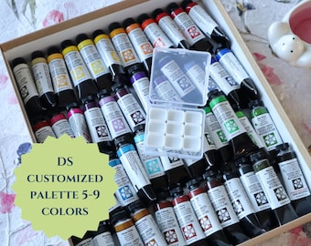 Customized Daniel Smith Watercolor Palette |  5 or 9 or 12 Colors of your choice| Hand-Poured 1ml Travel Set - US tariff free